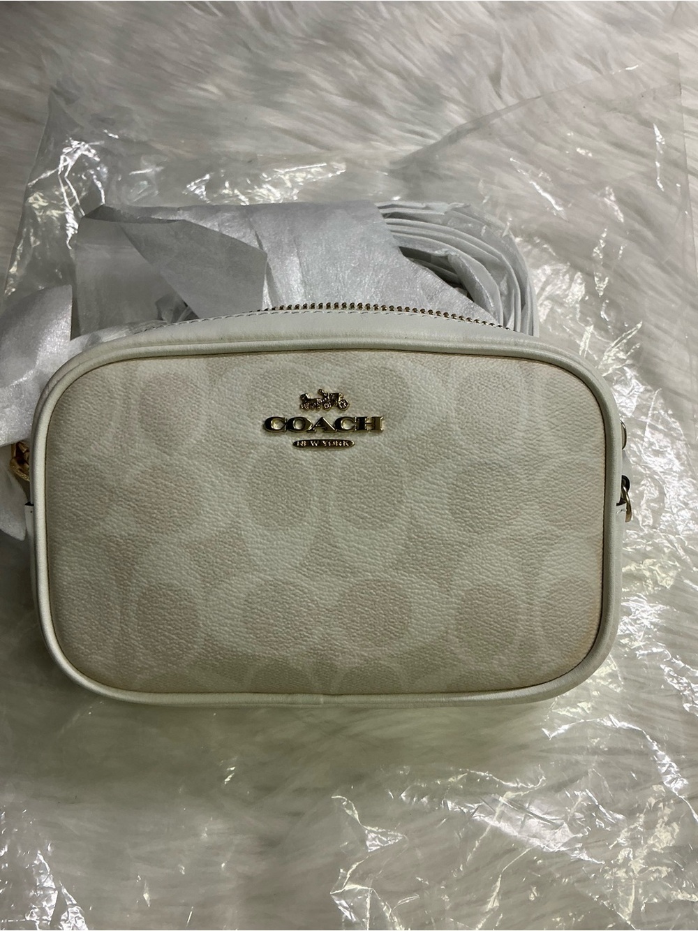 Coach Chalk Signature Pebble Crossbody with Gold Hardware